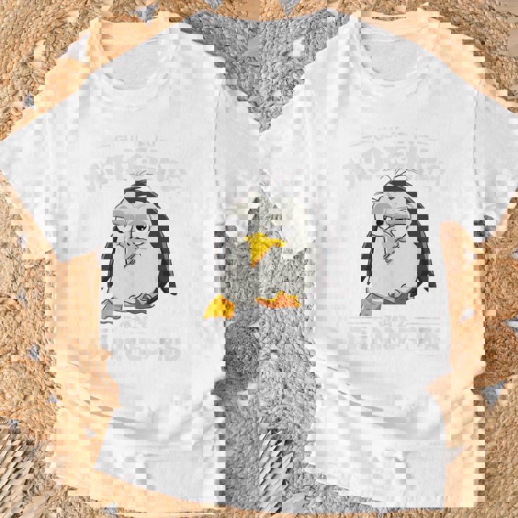 グーテン・モルゲン極薄アイスクリーム おもしろモーニンググループ ペンギン Tシャツ 高齢者への贈り物