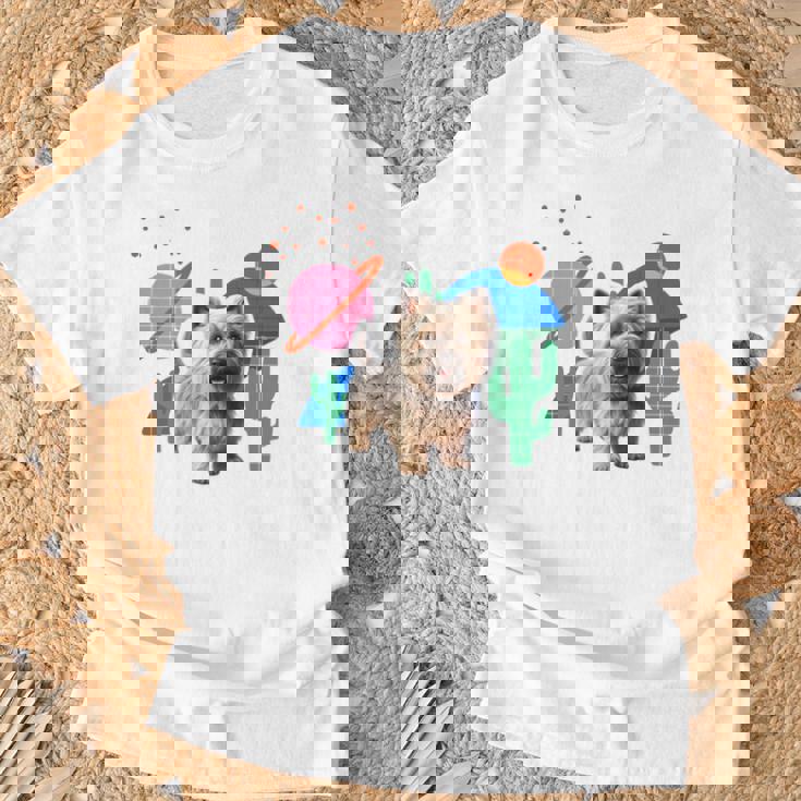 ケアンテリア デザートデザイン犬 長袖tシャツ Tシャツ 高齢者への贈り物