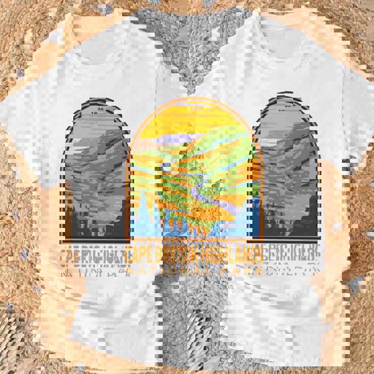 ケープブレトンハイランズ国立公園 カナダヴィンテージエンブレム 長袖tシャツ Tシャツ 高齢者への贈り物