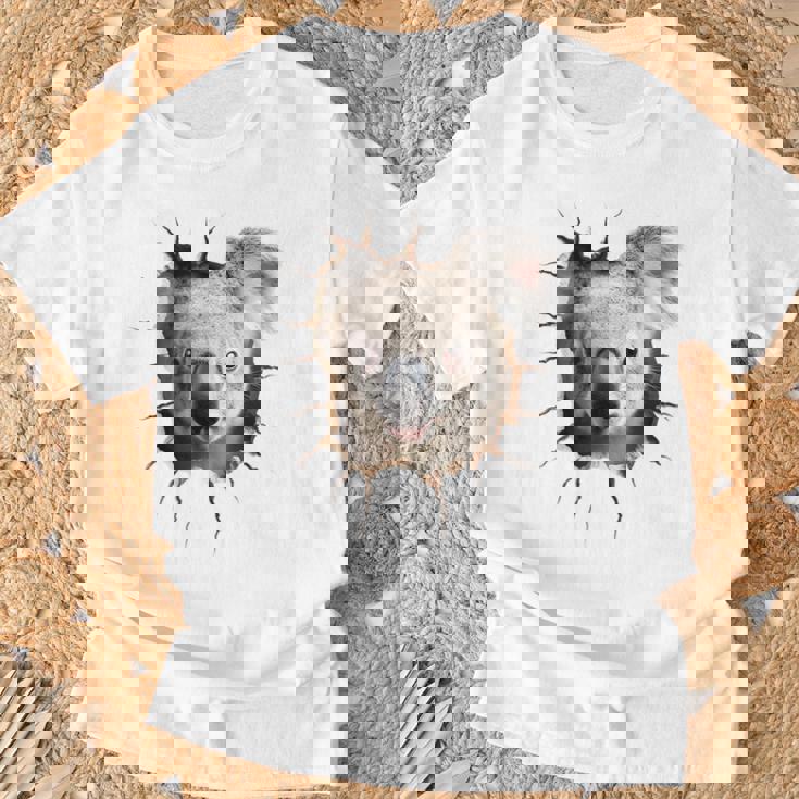 コアラ アニマル柄 動物園 ポートレート イラスト かわいい コアラ Tシャツ 高齢者への贈り物