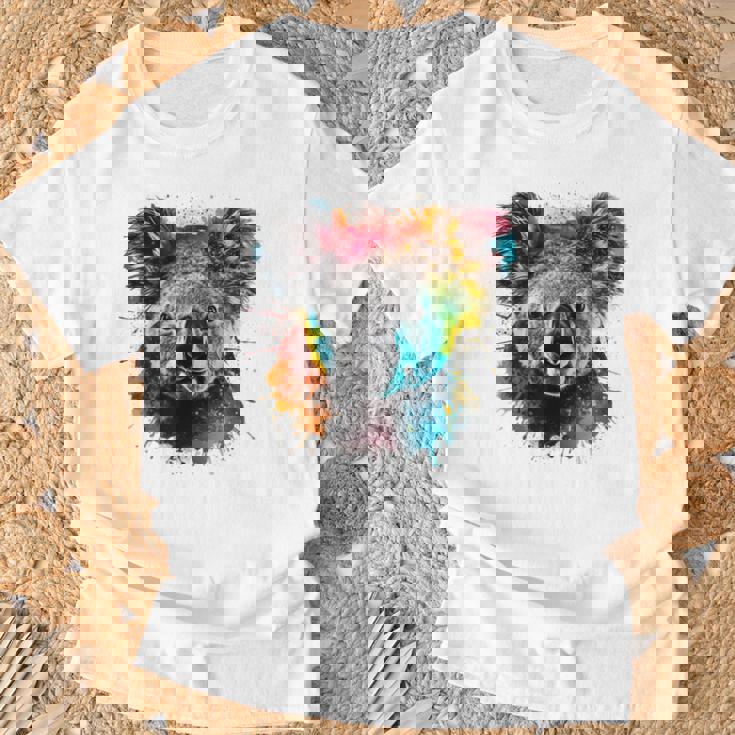 コアラ アートワーク カラフル アートアニマル コアラ Tシャツ 高齢者への贈り物