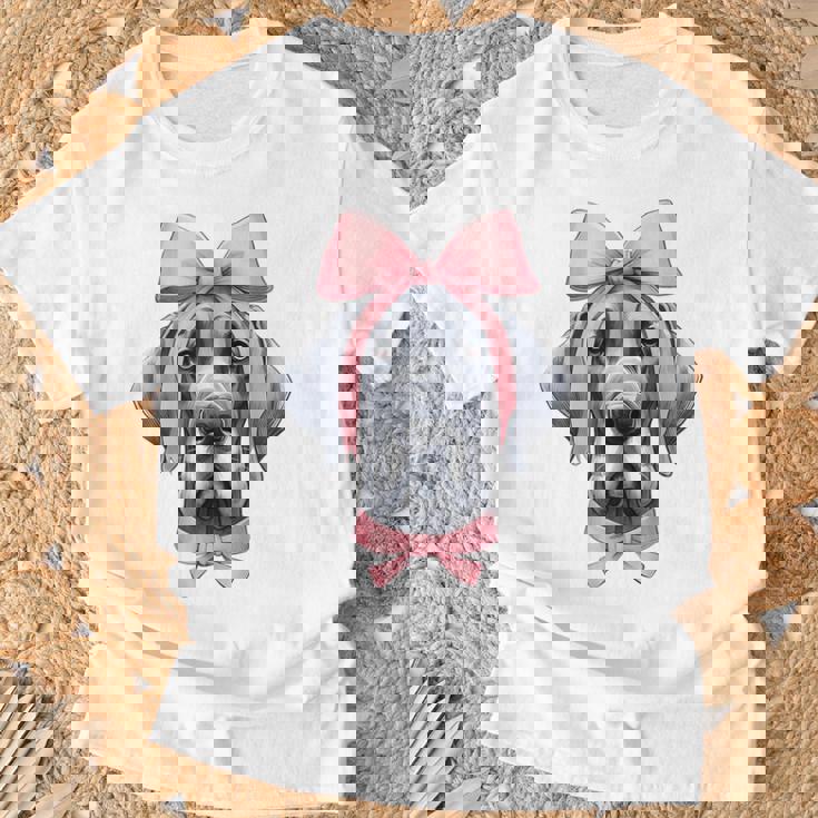 コケットボウ グレートデーン 犬 ママ ピンクリボン キュート 母の日 Tシャツ 高齢者への贈り物