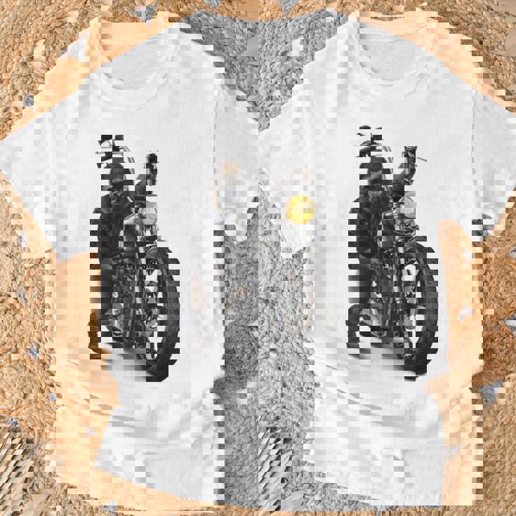 ゴリラ バイク バイカー Tシャツ 高齢者への贈り物