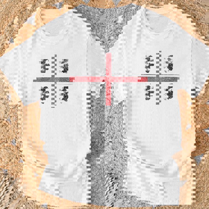サルデーニャ国旗 イタリア 4 ムーア人 Tシャツ 高齢者への贈り物