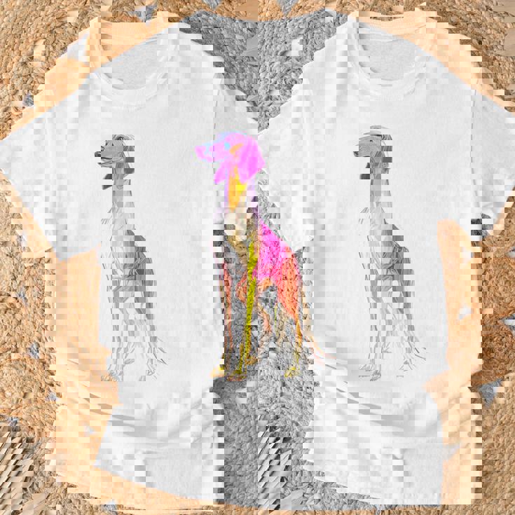 サルーキ 犬 モチーフ ペット 作品 サルーキ Tシャツ 高齢者への贈り物