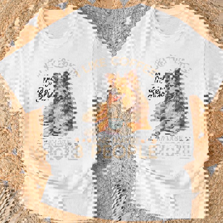 シェットランド・シープドッグ犬用シェルティ I Like Coffee Myheltie Tシャツ 高齢者への贈り物