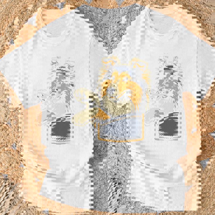 シェルティのグラフィック デザインを覗くかわいいシェットランド ・ シープドッグ 長袖tシャツ Tシャツ 高齢者への贈り物