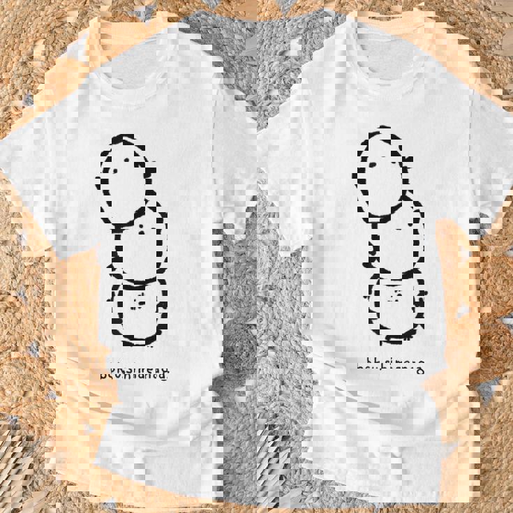 シマエナガ 北海道 雪の妖精 可愛い もふもふ 団子 Tシャツ 高齢者への贈り物