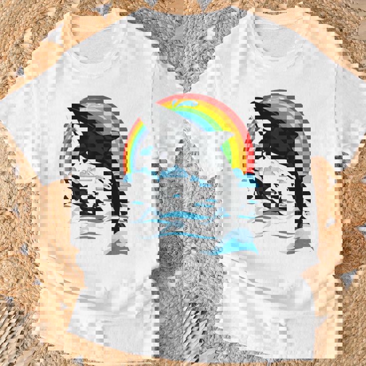 シャチ。シャチホエールウォッチング Tシャツ 高齢者への贈り物