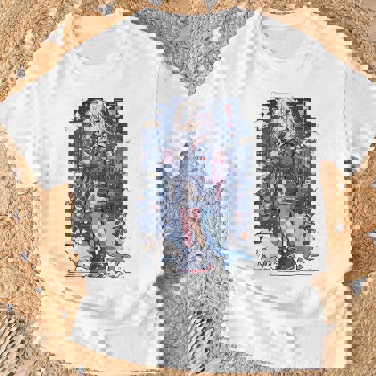 シャーク ワイフ 東京 アニメ ワイフ 女の子 かわいい カワイイ 漫画 レトロ 長袖tシャツ Tシャツ 高齢者への贈り物