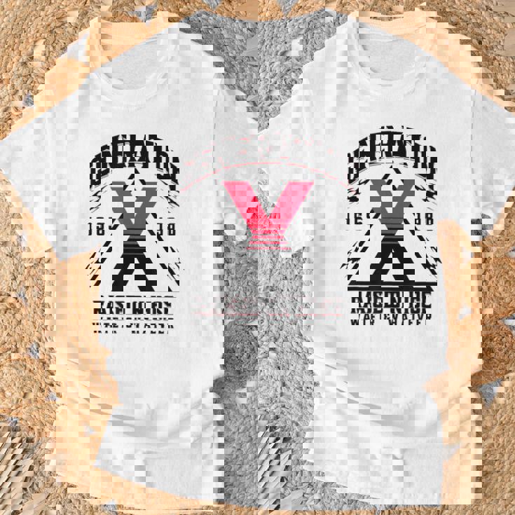 ジェネレーションxはホースウォーターで育ちました 1965 1980 Tシャツ 高齢者への贈り物