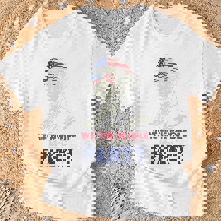 ジョージ・ワシントン ファンスターズ ストリップ アメリカ国旗 7月4日 ペイトリオット 長袖tシャツ Tシャツ 高齢者への贈り物