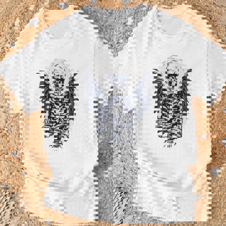 スケルトン ハロウィン コスチューム 怖い 不気味な翼 死 Tシャツ 高齢者への贈り物