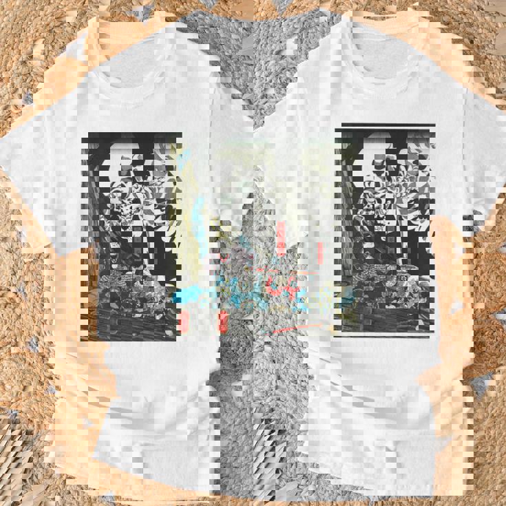 スケルトン 妖怪 歌川 国芳 日本美術 ハロウィン 相馬の古内裏 善知安方忠義伝 バックプリント Tシャツ 高齢者への贈り物