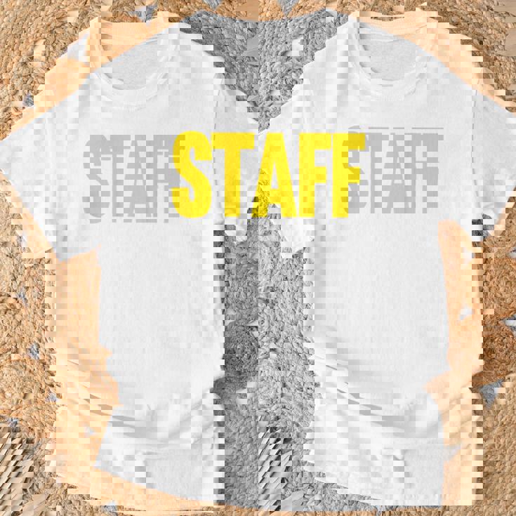 スタッフ イベント コスチューム クルー 音楽祭 バックプリント ワーカー Tシャツ 高齢者への贈り物