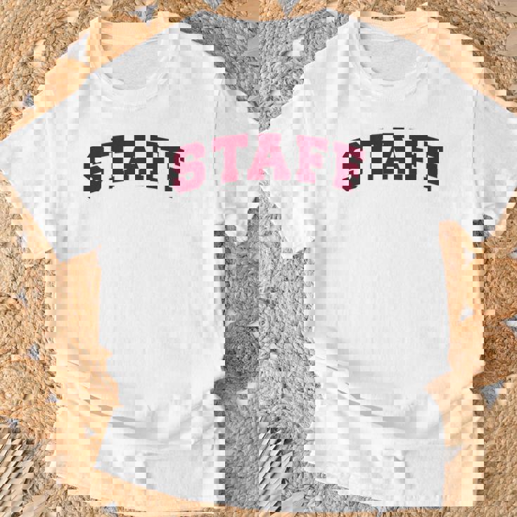 スタッフ スタッフ ギフト イベント 従業員代表チーム バックプリント レッド Tシャツ 高齢者への贈り物