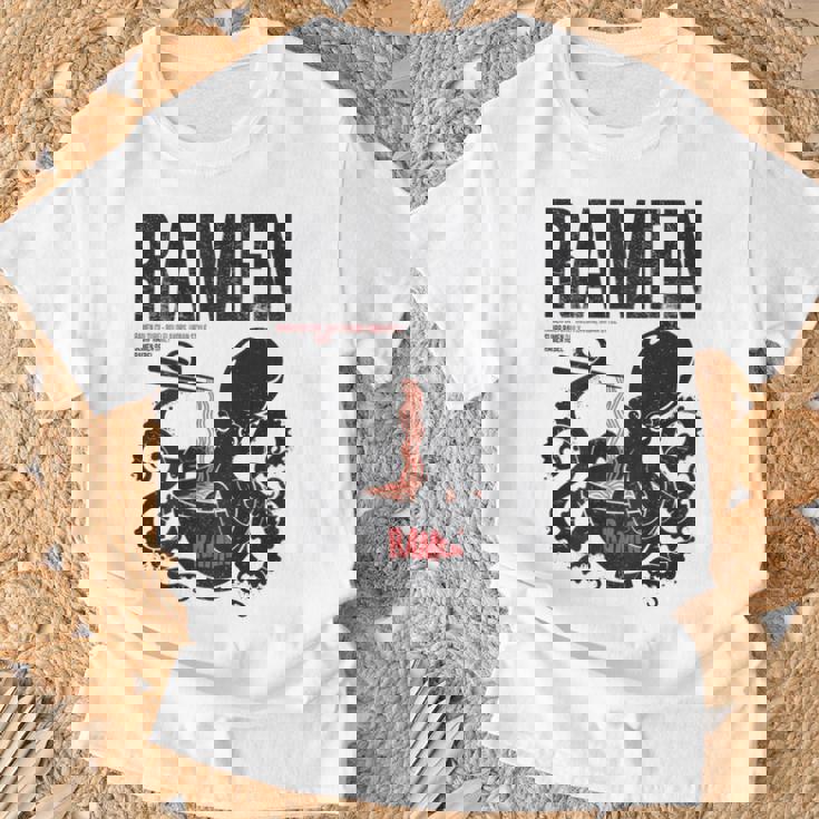 ストリートウェア ラーメン カワイイ オタク マンガ アニメ バックプリント モダン Tシャツ 高齢者への贈り物