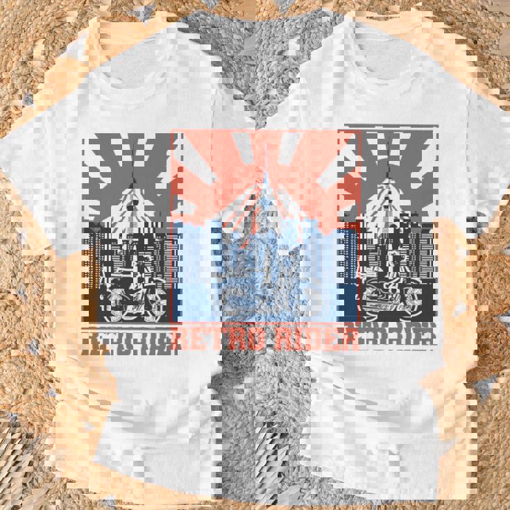 スーパーカブc100 原付バイク レトロライダー 東京日本 長袖tシャツ Tシャツ 高齢者への贈り物