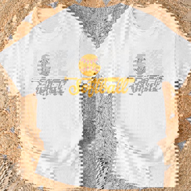 ソフトボール好き スポーツボール ラブ ソフトボール チームメイト 野球 長袖tシャツ Tシャツ 高齢者への贈り物