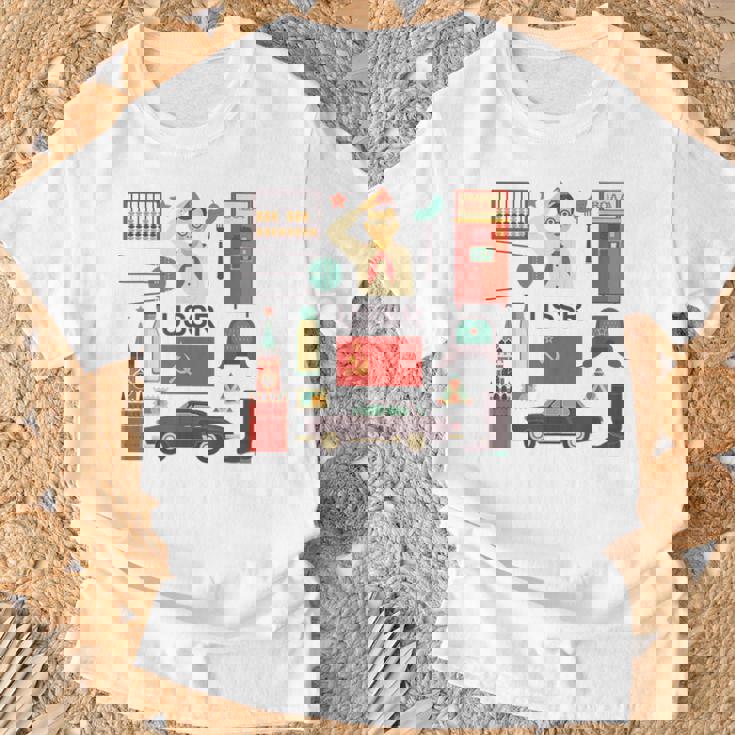 ソ連属性sovi8ビンテージプロパガンダ。 Tシャツ 高齢者への贈り物