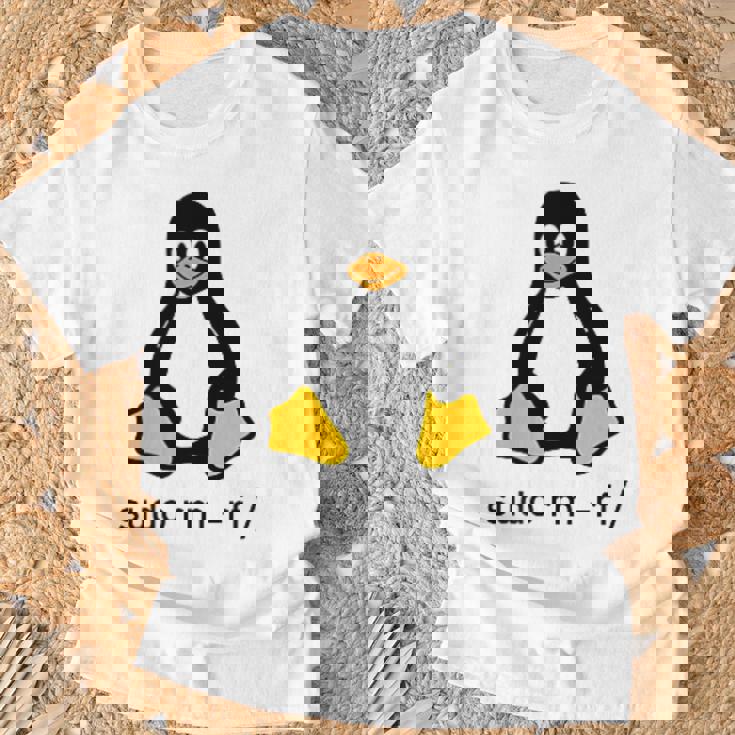 タックスlinuxペンギン-Sudorm-Rfコンピューターサイエンスコンピューター Tux Linux Tシャツ 高齢者への贈り物