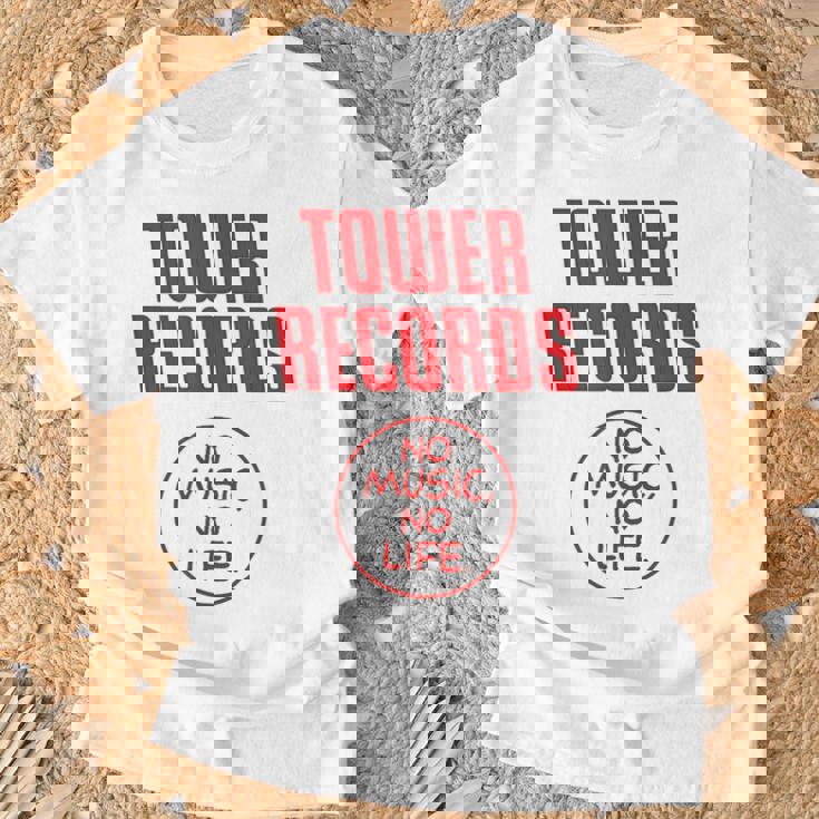 タワーレコード 音楽 レトロ ヴィンテージ 生活 Tシャツ 高齢者への贈り物