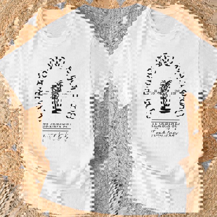 タークス・カイコス諸島カリブ海諸島旅行 長袖tシャツ Tシャツ 高齢者への贈り物