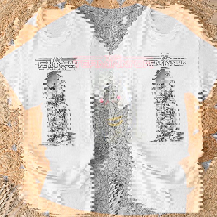 ターミネーターt-800ヘッドレトロサイボーグゲーマークラシックsf。 Tシャツ 高齢者への贈り物