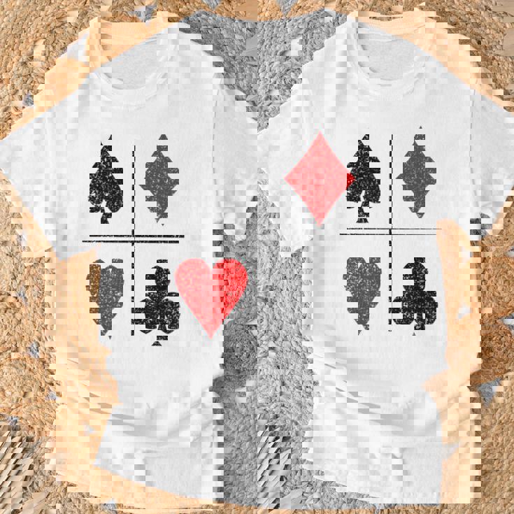 ダイヤモンド スペード ハーツ クラブ トランプスーツ ポーカー Tシャツ 高齢者への贈り物