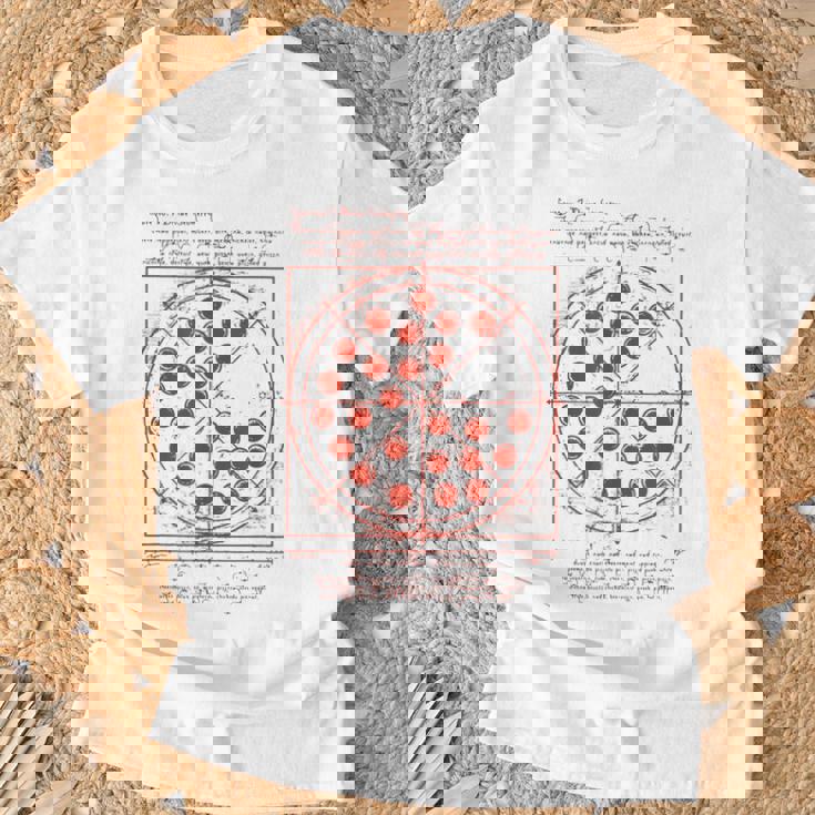 ダヴィンチ・ヴィトルヴィアンマン・ピザ Tシャツ 高齢者への贈り物