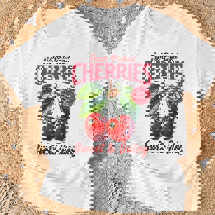 チェリーファーマーズマーケット フレッシュピックチェリー チェリー好き Tシャツ 高齢者への贈り物