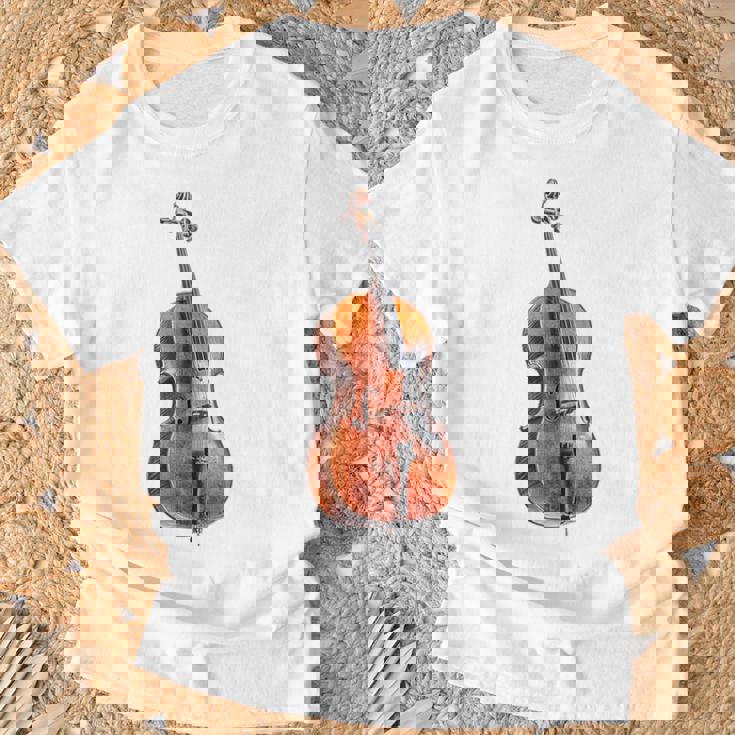 チェロ 楽器 モチーフ アート チェロ Tシャツ 高齢者への贈り物