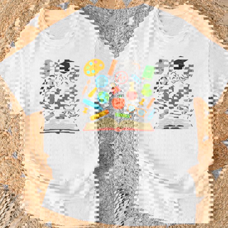 ティーチングアシスタント 学校初日 男性 女性 長袖tシャツ Tシャツ 高齢者への贈り物