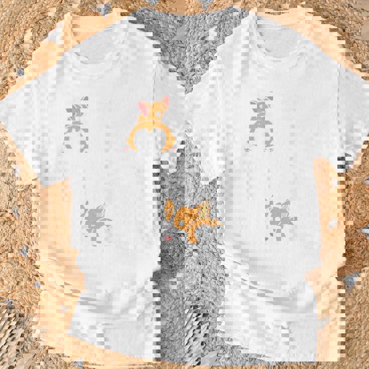 バックプリント ノッシン お尻 犬 かわいい コーギー Tシャツ 高齢者への贈り物