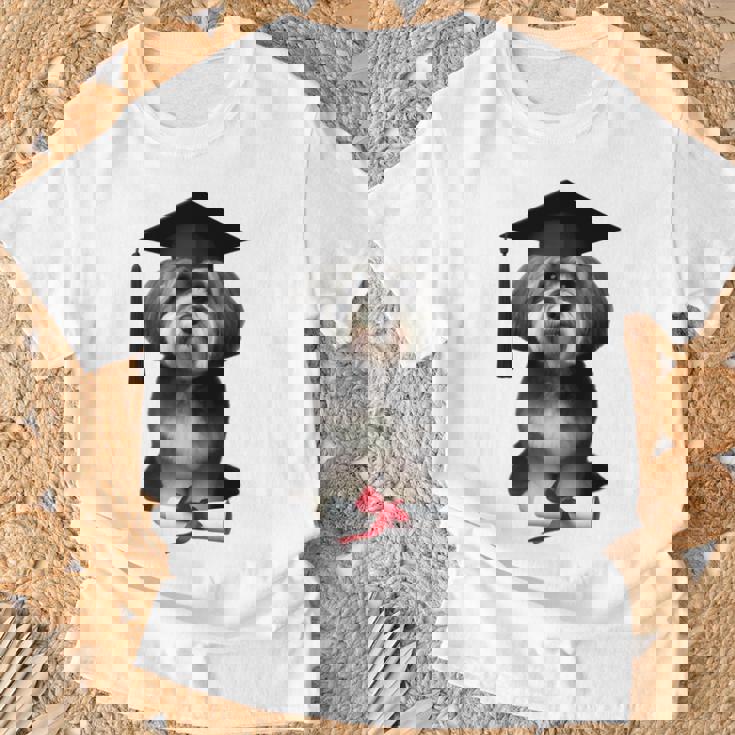 ハバニーズ犬 グラチュエーションキャップ トレーニング 学校 卒業生 オーナー 長袖tシャツ Tシャツ 高齢者への贈り物