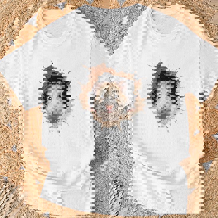 ハムスター アニマル柄 動物園 ポートレート イラスト 顔 ハムスター Tシャツ 高齢者への贈り物