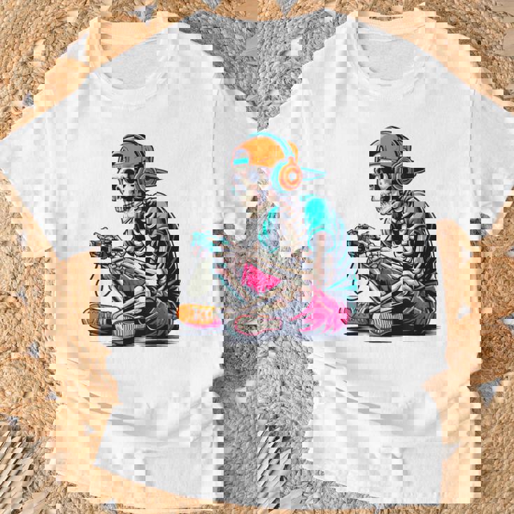 ハロウィン スケルトン ゲーマー おもしろい スケルトン コスチューム ビデオゲーム Tシャツ 高齢者への贈り物