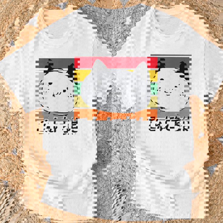 ハローキュートキャット レトロサンセット Tシャツ 高齢者への贈り物