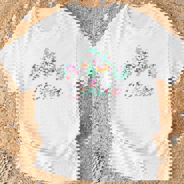 ハワイ アロハ ハワイアン ハイビスカス フラワー ハワイ サーファー 長袖tシャツ Tシャツ 高齢者への贈り物