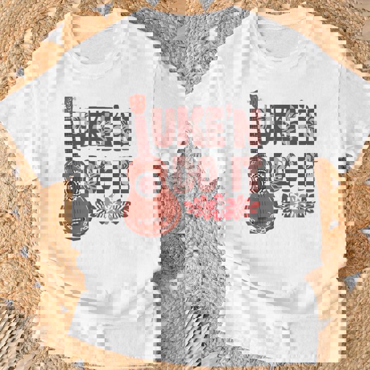 ハワイアンウクレレ ウケアンドドゥイットフラワー Tシャツ 高齢者への贈り物