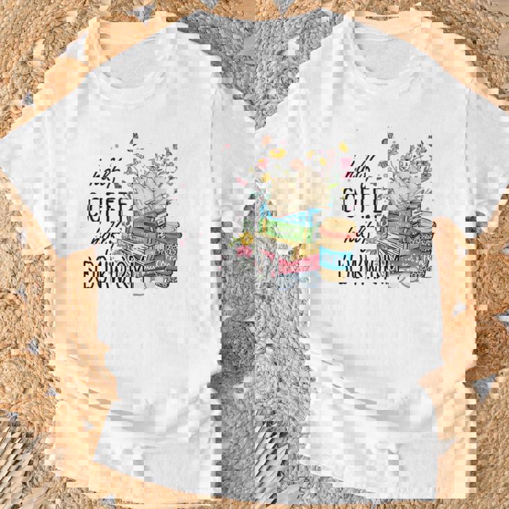 ハーフコーヒー ハーフブックワーム 読書本 コーヒーカップ Tシャツ 高齢者への贈り物