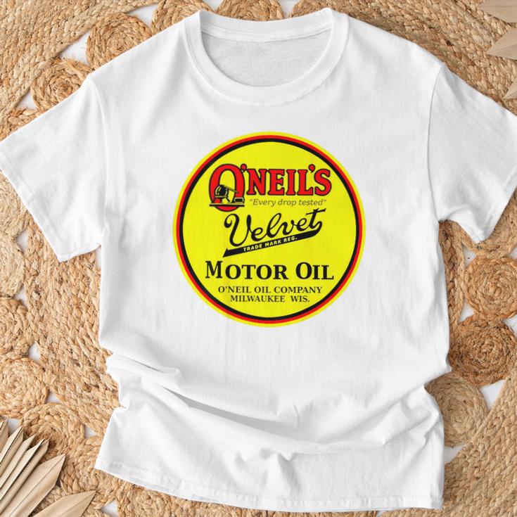 バックプリントのみ レトロ ヴィンテージ ガソリンスタンド オニールのモーターオイル Tシャツ 高齢者への贈り物