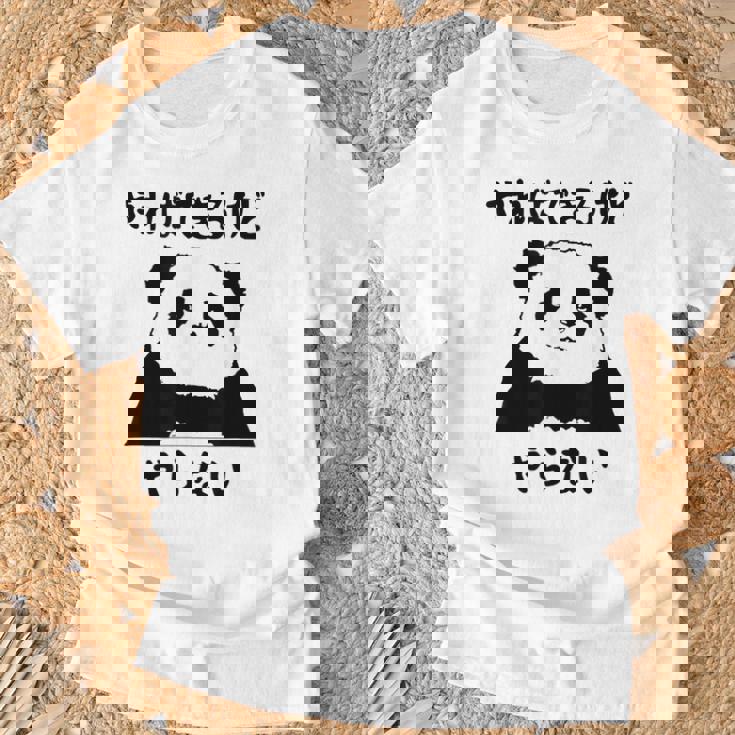 パンダ「やればできるけどやらない」文字入り おもしろ 筆文字 面白い 服 面白い Tシャツ 高齢者への贈り物