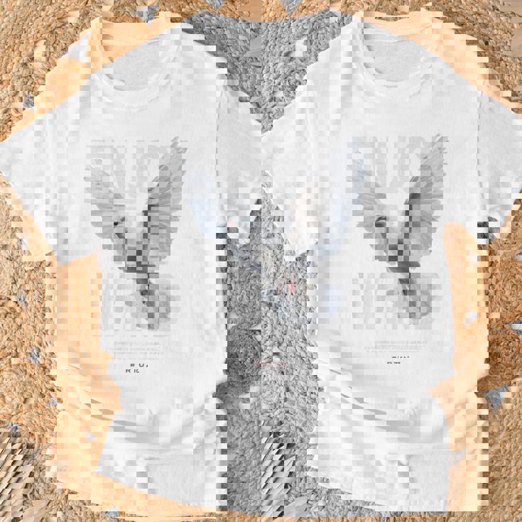 ヒップホップ Y2k Hip Hop レトロ ビンテージ アーバン バックプリント ストリートウェア ホワイトピジョン Tシャツ 高齢者への贈り物