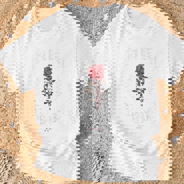 ヒップホップ アーバン ヴィンテージ ヒップスター Y2k バックプリント ストリートウェア ローズ Tシャツ 高齢者への贈り物