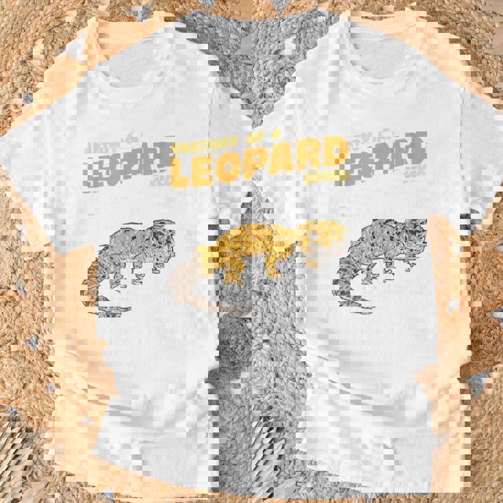 ヒョウ爬虫類ヤモリの解剖学 Tシャツ 高齢者への贈り物