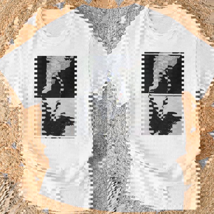 ヒルマ・アフ・クリント作 白鳥 第1号 長袖tシャツ Tシャツ 高齢者への贈り物