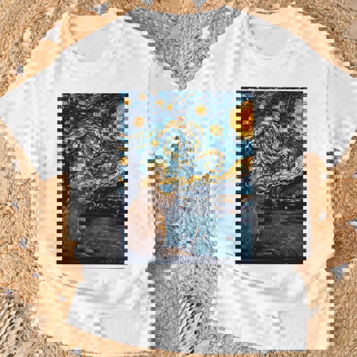 ビーバースターリーナイトヴァンゴッホ 長袖tシャツ Tシャツ 高齢者への贈り物