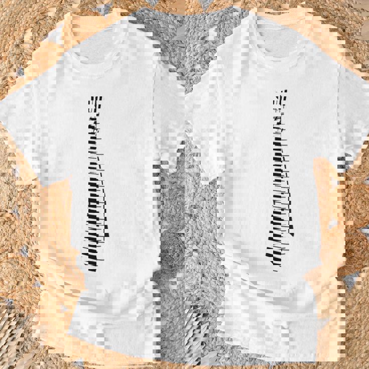 ピアノ ピアニスト 面白いキーボード ネクタイ Tシャツ 高齢者への贈り物