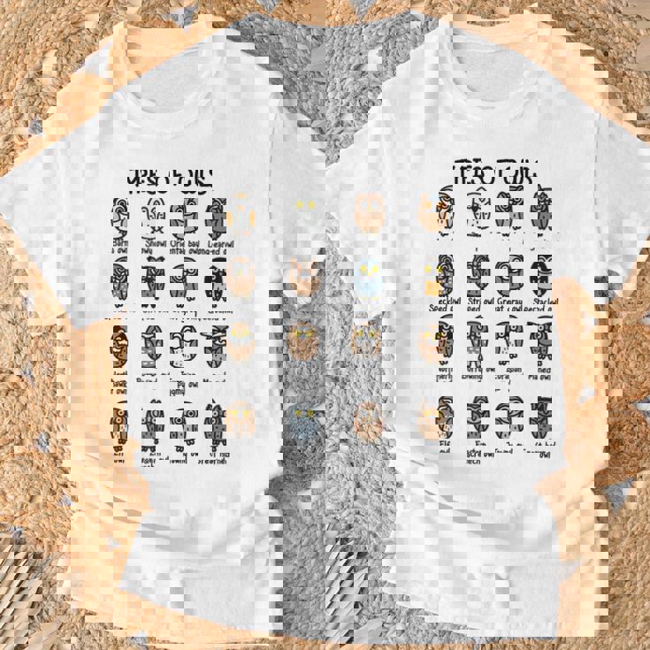 フクロウのコレクションタイプ かわいいフクロウ愛好家向け Tシャツ 高齢者への贈り物